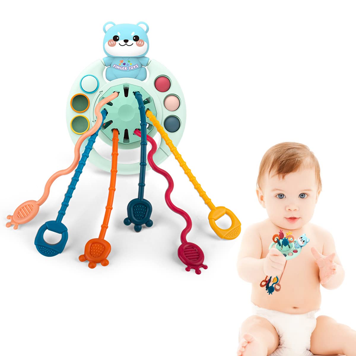 PATPAT Sensory Toys for Kids, Bear Activity Toy for Baby Sensory Development Silicone Montessori Toys for Toddler Soothing Toy Kids Interactive Toy Early Educational Toys Gifts for Newborns - Blue PATPAT Sensory Toys for Kids, Bear Activity Toy for Baby Sensory Development Silicone Montessori Toys for Toddler Soothing Toy Kids Interactive Toy Early Educational Toys Gifts for Newborns - Blue